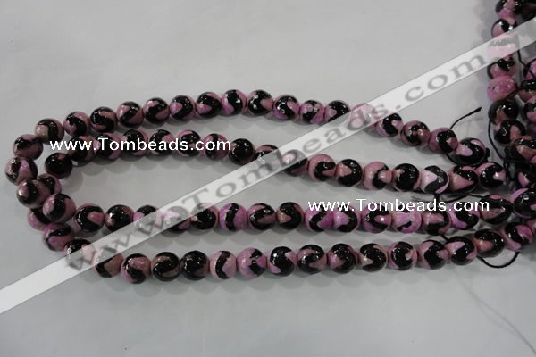 CAG5162 15 inches 10mm faceted round tibetan agate beads wholesale