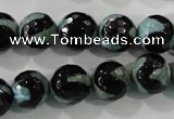 CAG5165 15 inches 12mm faceted round tibetan agate beads wholesale