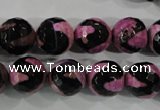 CAG5166 15 inches 12mm faceted round tibetan agate beads wholesale