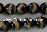 CAG5168 15 inches 14mm faceted round tibetan agate beads wholesale