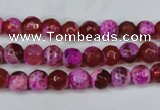 CAG5181 15 inches 6mm faceted round fire crackle agate beads