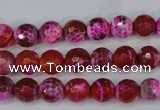 CAG5182 15 inches 8mm faceted round fire crackle agate beads