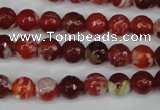 CAG5187 15 inches 8mm faceted round fire crackle agate beads