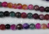 CAG5191 15 inches 6mm faceted round fire crackle agate beads