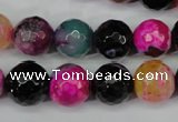 CAG5194 15 inches 12mm faceted round fire crackle agate beads