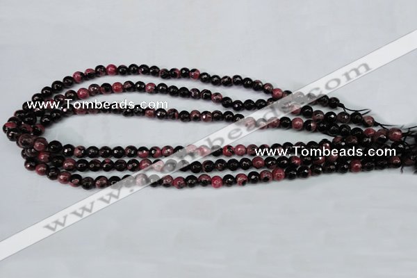 CAG5197 15 inches 6mm faceted round fire crackle agate beads