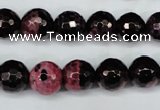 CAG5199 15 inches 10mm faceted round fire crackle agate beads