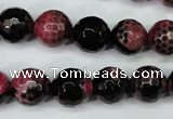 CAG5200 15 inches 12mm faceted round fire crackle agate beads