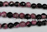 CAG5203 15 inches 6mm faceted round fire crackle agate beads