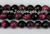 CAG5204 15 inches 8mm faceted round fire crackle agate beads