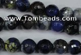 CAG5223 15 inches 10mm faceted round fire crackle agate beads