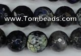 CAG5225 15 inches 14mm faceted round fire crackle agate beads