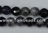 CAG5228 15 inches 10mm faceted round fire crackle agate beads