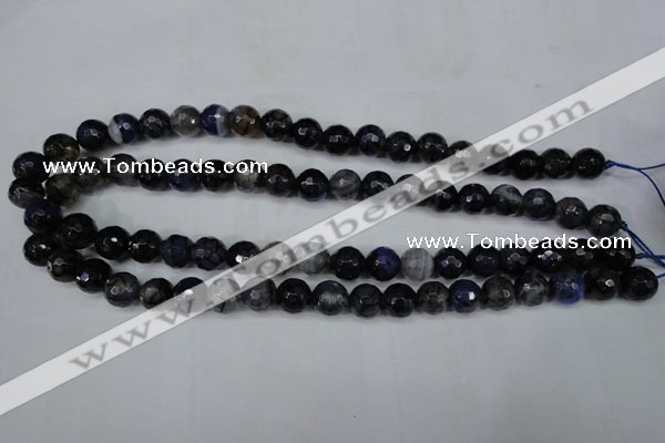 CAG5228 15 inches 10mm faceted round fire crackle agate beads