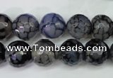 CAG5229 15 inches 12mm faceted round fire crackle agate beads