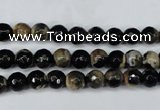 CAG5231 15 inches 6mm faceted round fire crackle agate beads