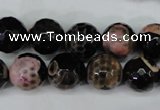 CAG5233 15 inches 12mm faceted round fire crackle agate beads