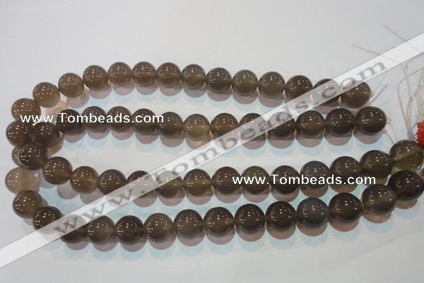 CAG5244 15.5 inches 14mm round Brazilian grey agate beads wholesale