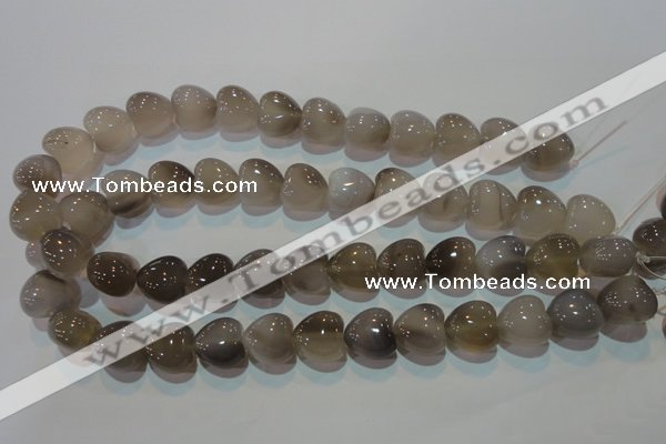 CAG5263 15.5 inches 16*16mm heart Brazilian grey agate beads