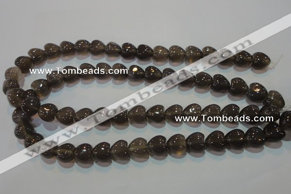 CAG5265 15.5 inches 12*12mm heart Brazilian grey agate beads