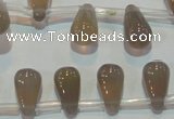 CAG5270 Top-drilled 6*11mm teardrop Brazilian grey agate beads