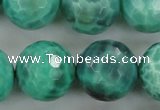 CAG5316 15.5 inches 18mm faceted round peafowl agate gemstone beads