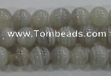 CAG5321 15.5 inches 6mm round grey line agate beads wholesale