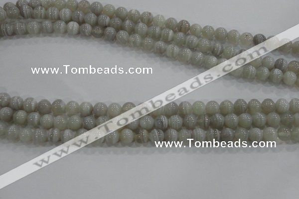 CAG5321 15.5 inches 6mm round grey line agate beads wholesale