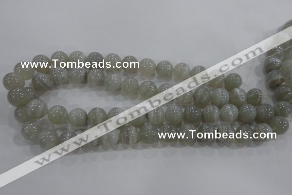 CAG5324 15.5 inches 14mm round grey line agate beads wholesale