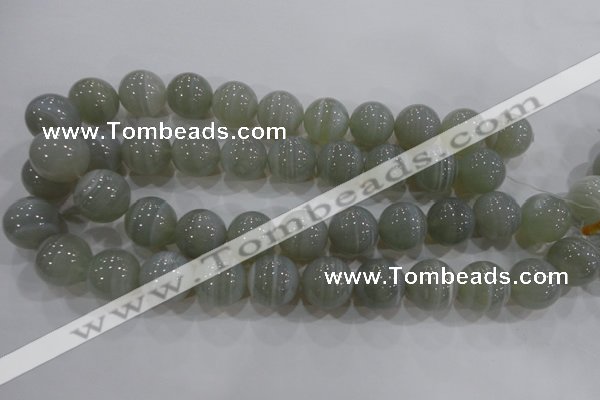 CAG5326 15.5 inches 18mm round grey line agate beads wholesale