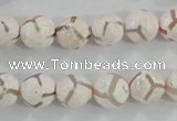 CAG5334 15.5 inches 10mm faceted round tibetan agate beads wholesale