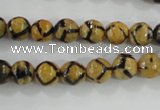 CAG5343 15.5 inches 8mm faceted round tibetan agate beads wholesale