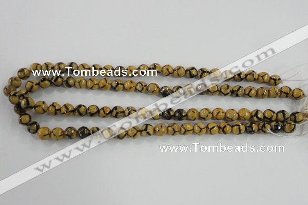 CAG5343 15.5 inches 8mm faceted round tibetan agate beads wholesale