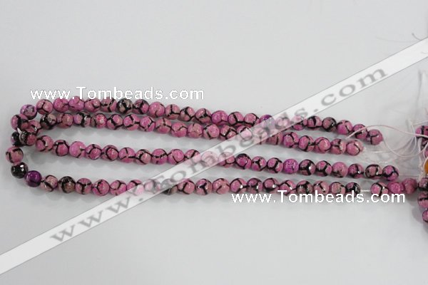 CAG5347 15.5 inches 8mm faceted round tibetan agate beads wholesale