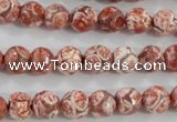 CAG5357 15.5 inches 8mm faceted round tibetan agate beads wholesale