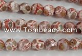 CAG5361 15.5 inches 8mm faceted round tibetan agate beads wholesale