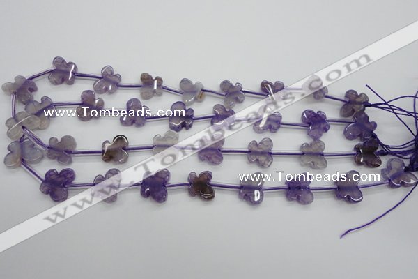 CAG5371 15.5 inches 13*15mm carved butterfly dragon veins agate beads