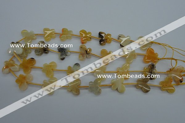 CAG5376 15.5 inches 16*20mm carved butterfly dragon veins agate beads