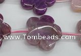 CAG5391 15.5 inches 24mm carved flower dragon veins agate beads