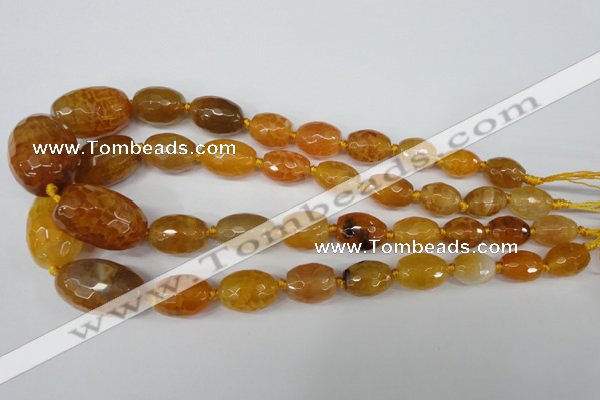 CAG5406 10*14mm – 20*30mm faceted drum dragon veins agate beads