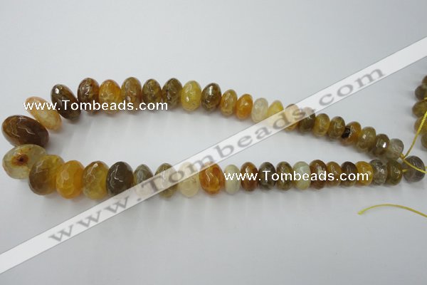 CAG5411 8*12mm – 13*22mm faceted rondelle dragon veins agate beads