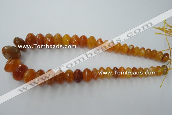 CAG5412 8*12mm – 13*22mm faceted rondelle dragon veins agate beads