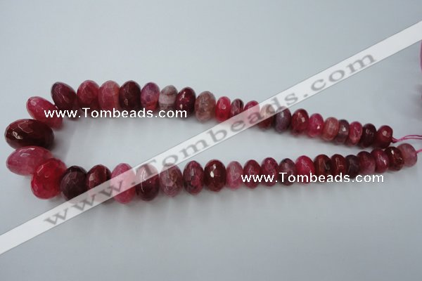 CAG5415 8*12mm – 13*22mm faceted rondelle dragon veins agate beads