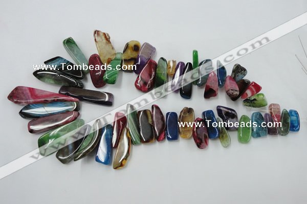 CAG5451 15.5 inches 10*18mm - 15*60mm freeform agate gemstone beads