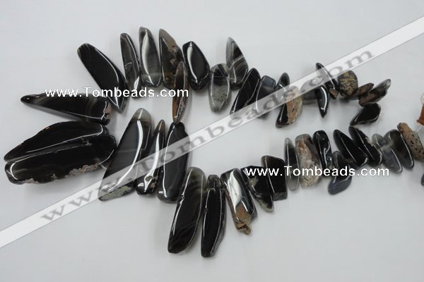 CAG5468 15.5 inches 8*20mm - 15*60mm freeform agate gemstone beads