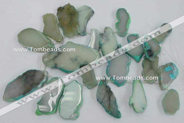 CAG5478 15.5 inches 20*30mm - 40*68mm freeform agate gemstone beads