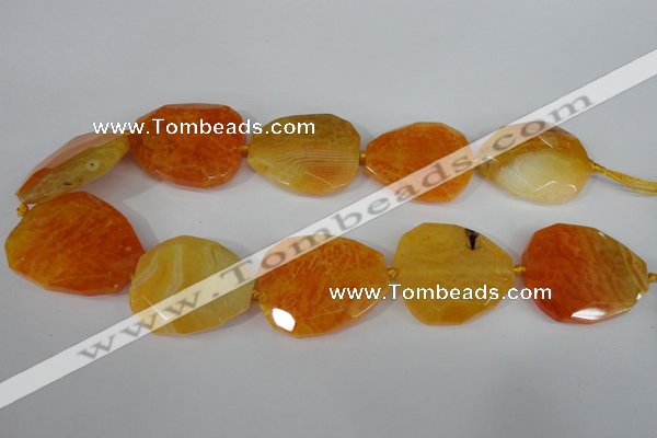 CAG5486 15.5 inches 30*35mm – 35*40mm faceted freeform agate beads