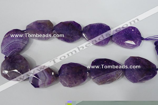 CAG5487 15.5 inches 30*35mm – 35*40mm faceted freeform agate beads