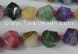 CAG5491 15.5 inches 13*13mm faceted nuggets agate gemstone beads