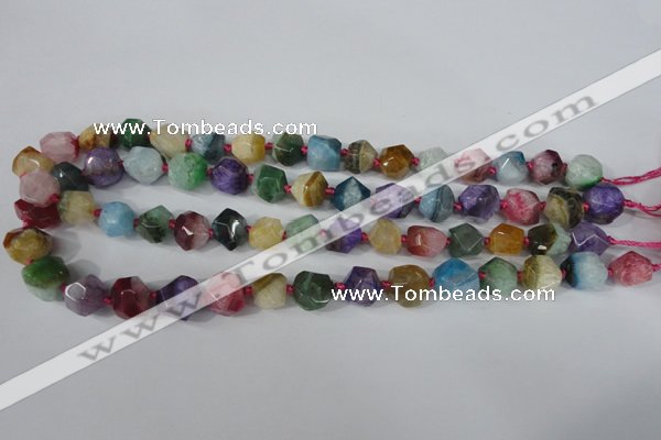 CAG5491 15.5 inches 13*13mm faceted nuggets agate gemstone beads